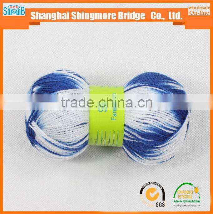China knitting yarns factory direct wholesale long space dyeing multicolor yarn, acrylic yarn for sweater
