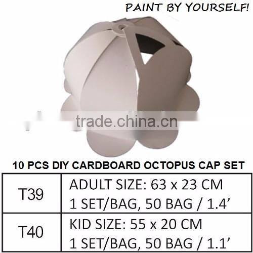 10 pcs papaer craft DIY cardboard octopus cap