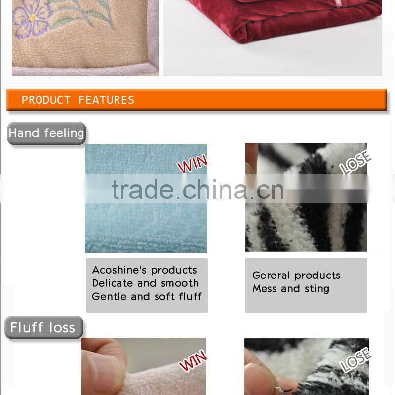 bear sheep embroidery new design comfortable flannel baby blanket