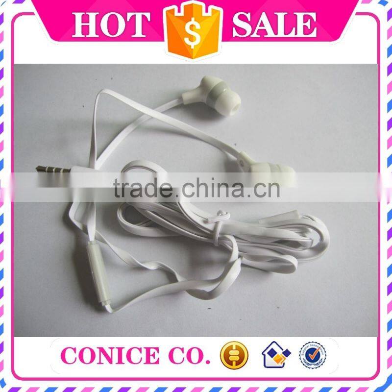 top quality cheap flat cable earbuds magic sound stereo in-ear earphone for mobile phone
