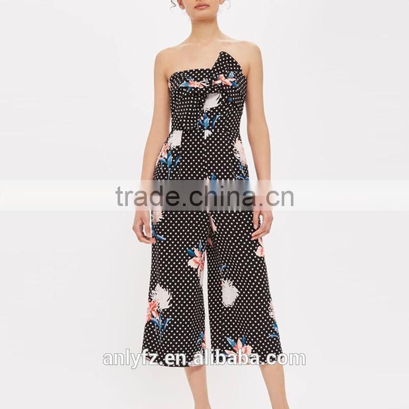 2017 new season women casual wear wholesale 100% polyester poplin breathable female custom jumpsuit