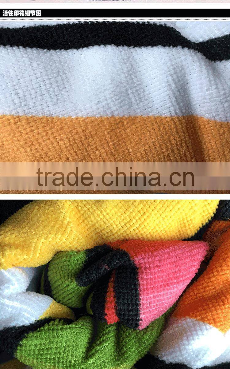 Microfiber screen print round beach blanket