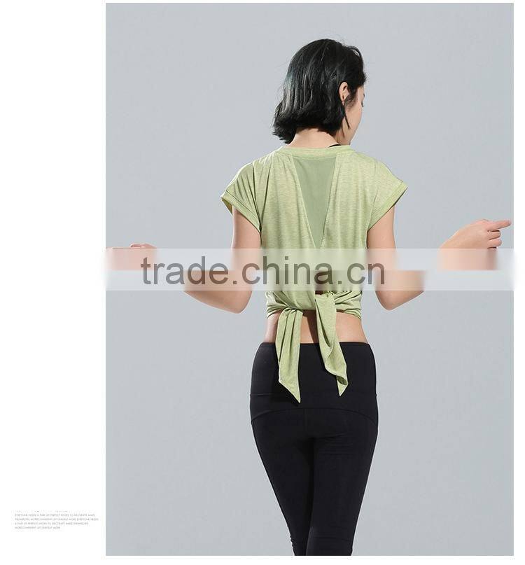 Fitness Women Sport Workout Short Sleeve Tops Gym Yoga Running T-shirt