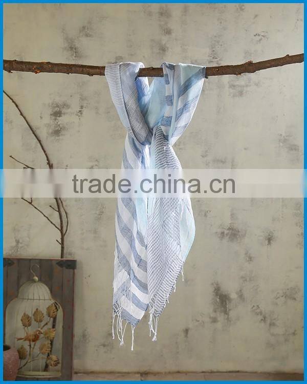 Women's fashion woven linen cotton china scarf