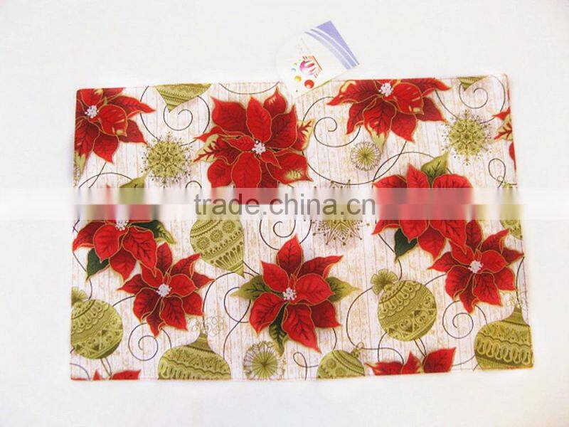 Christmas Flower Printed Mat EVA And Non Woven Fabric Placemat