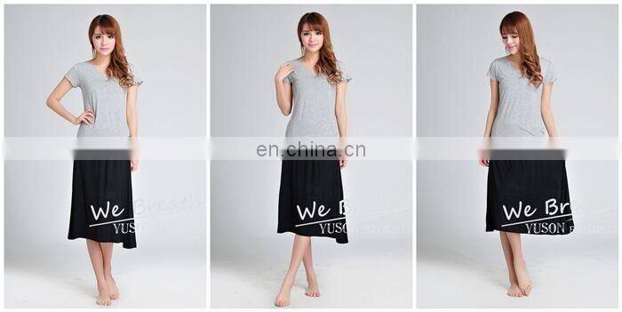 Ladies' Bamboo Knee Length Knitting Silky Soft Skirt Green Material New Tech.