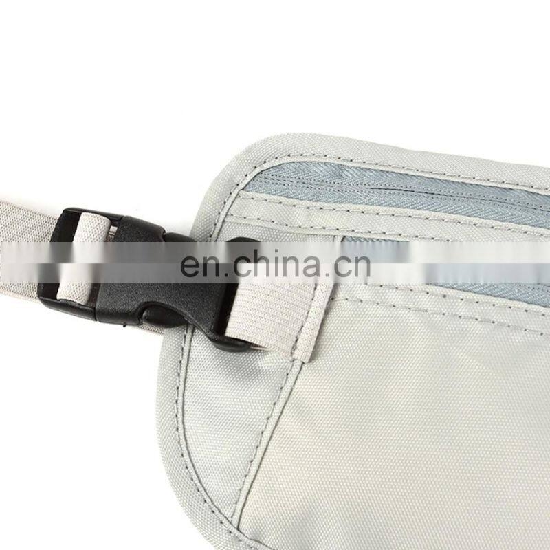 Skin Color Nylon Travel Zipper Hidden Passport Rfid Lady Money Belt