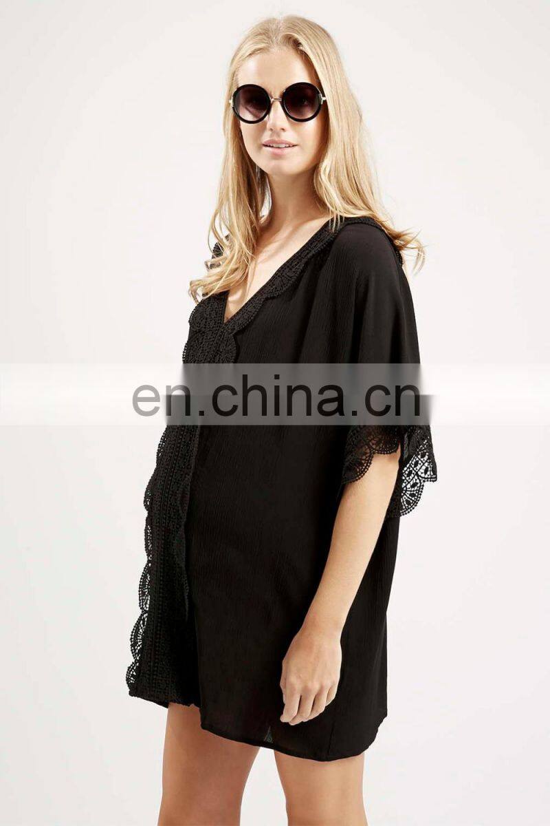 Lace Trim Kaftan Max Fashion Maternity Shirts