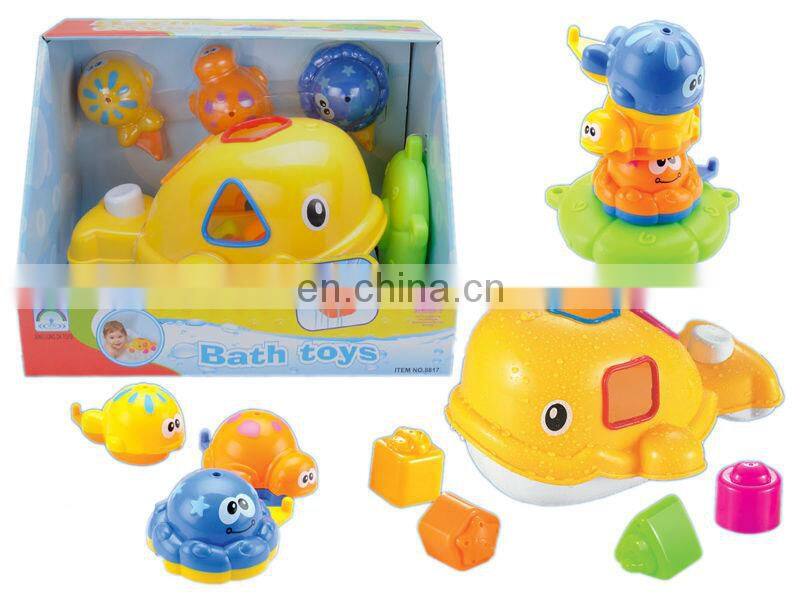 2017 baby funny bath set toys-dolphin toy