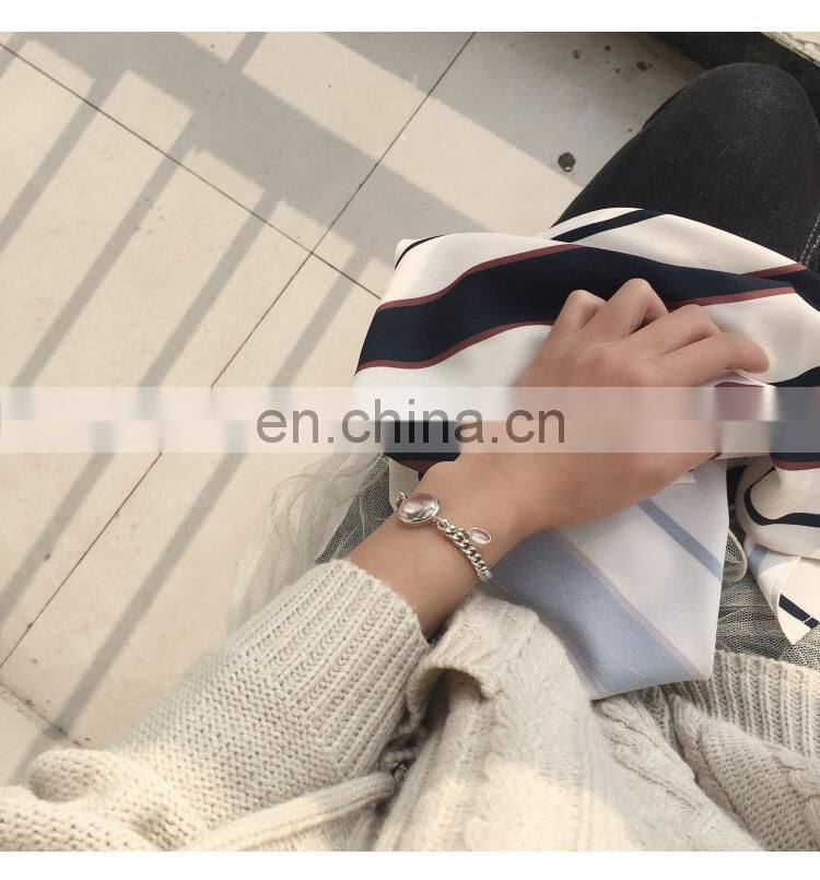 Water Drop Bracelet Simple Transparent Disk Glossy Glass Bead Bracelet