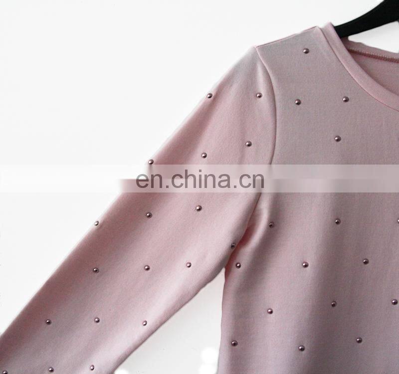 2016 women's top with long sleeve round Collar pullover
