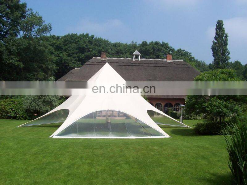 Giant White star tent with clear side walls For Vacation Event