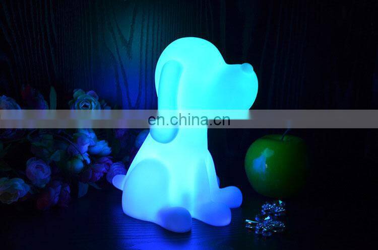 Hot selling PVC battery 3d led lamp night light cartoon cute dog night lights