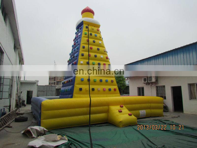 Rockwall climbing mountain/ Hot seller inflatable climbing wall from TOP/exciting outdoor sport games
