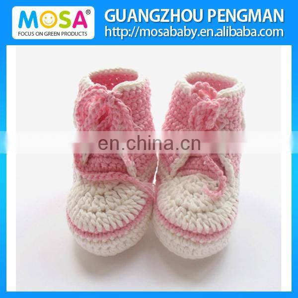 2014 New Crochet Pink White Sport Boots for Baby Girl Ankle Boots Lace Up Shoes