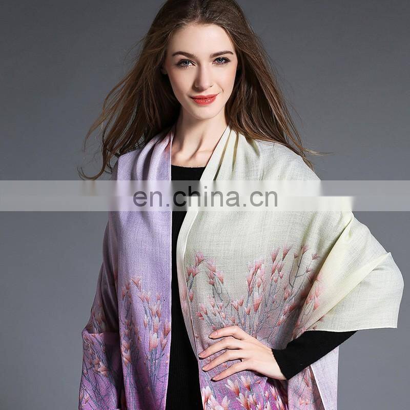 Wool Scarf Lavender Digital Printing