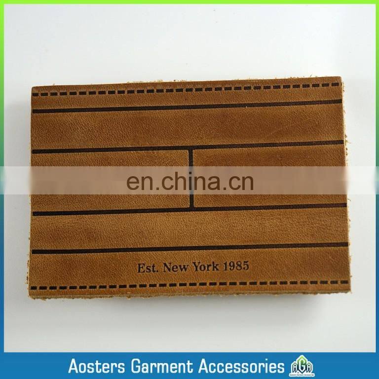 jeans leather patch company custom fashion jeans leather patch labels