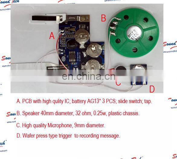 Logic IC type recordable sound chip for greeting card