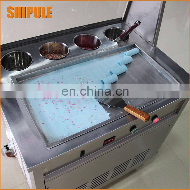 Single Pan Rolled Fried Ice Cream Machine Price / Single Round Pan Ice Frying Machine