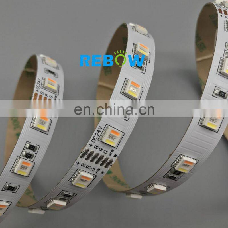 New 5 in 1 RGB+WW+W adressable strip DC12V DC24V RGBWW led strip
