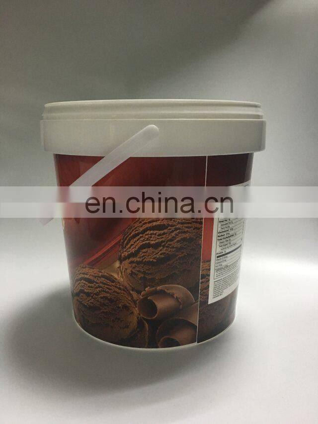 1Gallon PP Food Grade Round Plastic Buckets With Handle And Lids For Ice-cream ,Candy
