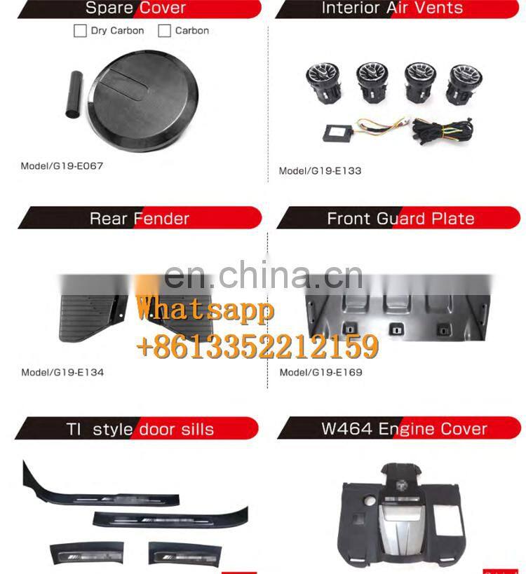 2020y G wagon W464 G63 G500 G350 front bumper fender lights rear bumper new G body kit for cars W463A G63 B900 W464 autoparts