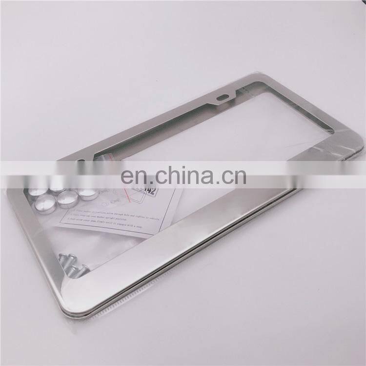 Thailand Standard Customized Logo Stainless Steel Front Rear License Plate Frames