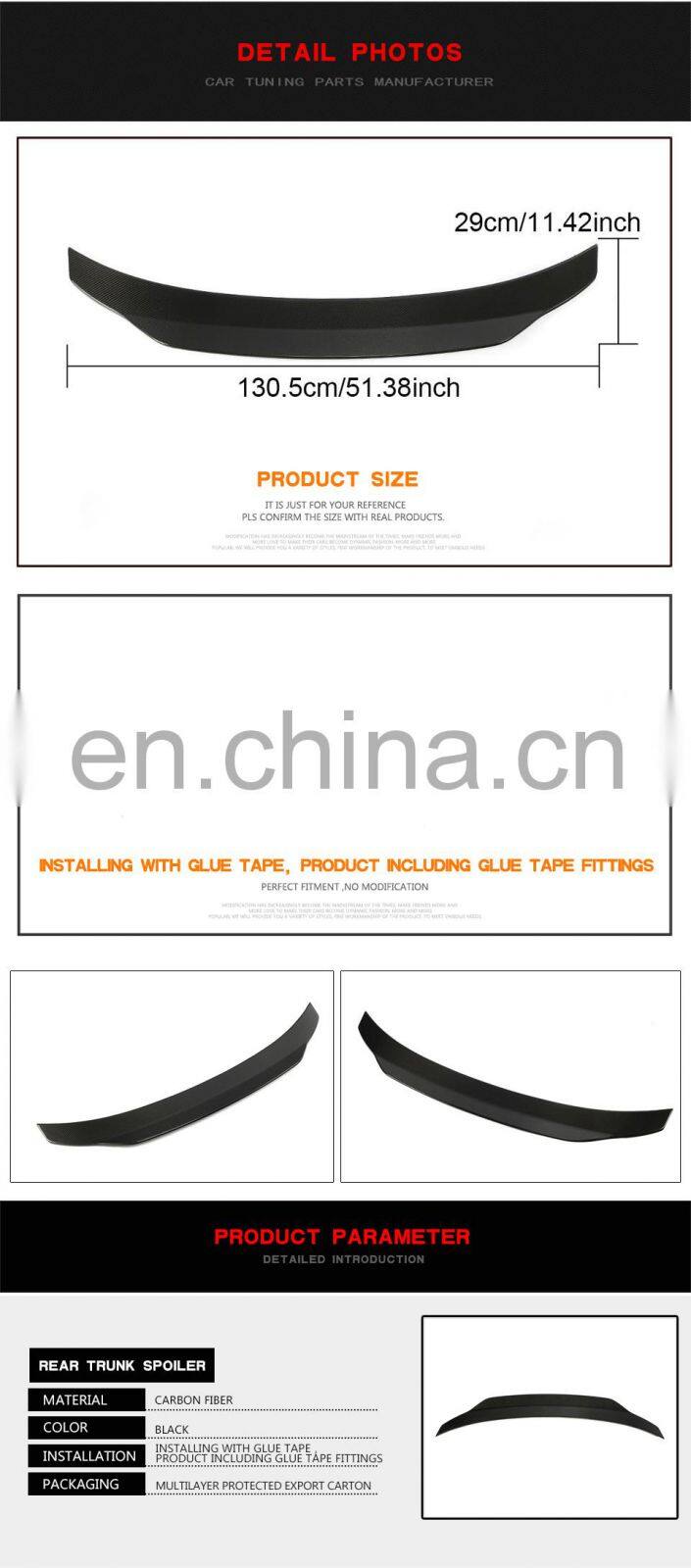 F83 M4 Rear Boot Lid Spoiler for BMW 4 Series F33 F83 M4 Convertible 2014 - 2019