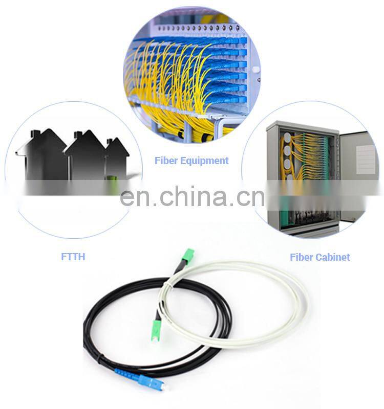 SC/UPC-SC/APC Single Mode G657A G652D Simplex Outdoor FTTH Drop Cable Patchcord Fiber Optic Patchcord