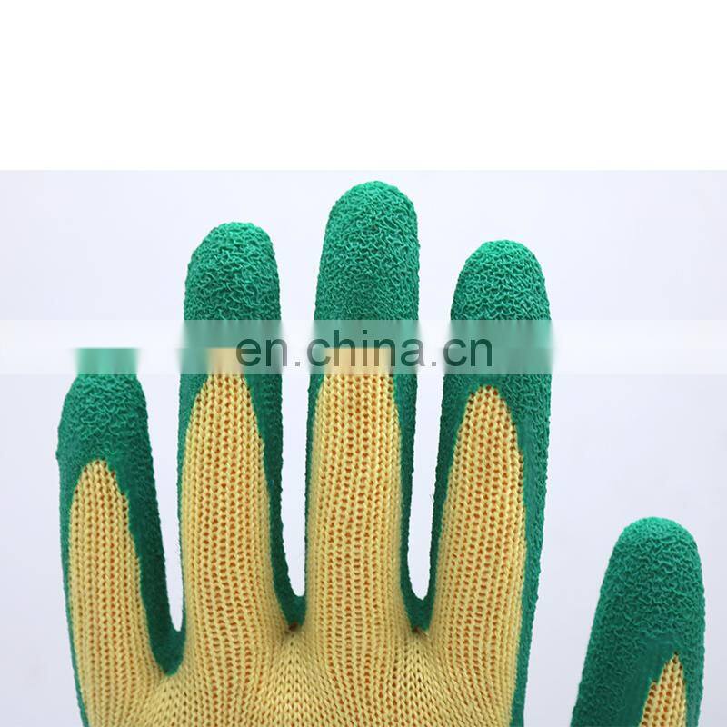 10G Poly-cottton Liner Etched-Finish Rubber Palm Coated Gloves Latex Work Non-slip Gloves With Textured Rubber Dipped