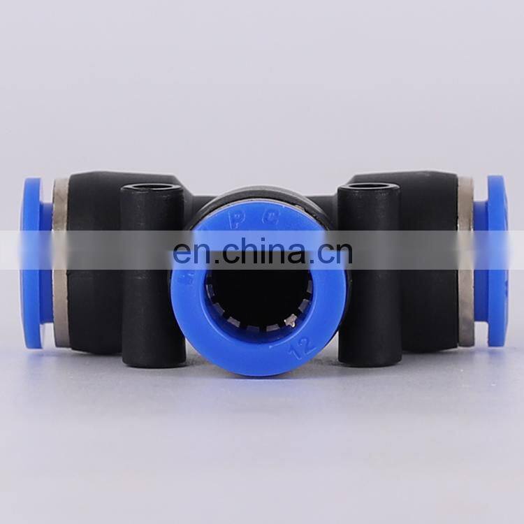 Air Hose Fittings Quick Connector 6mm 8mm 10mm 12mm  Plastic PE T Tee Type Tupe Pipe Pneumatic Fitting