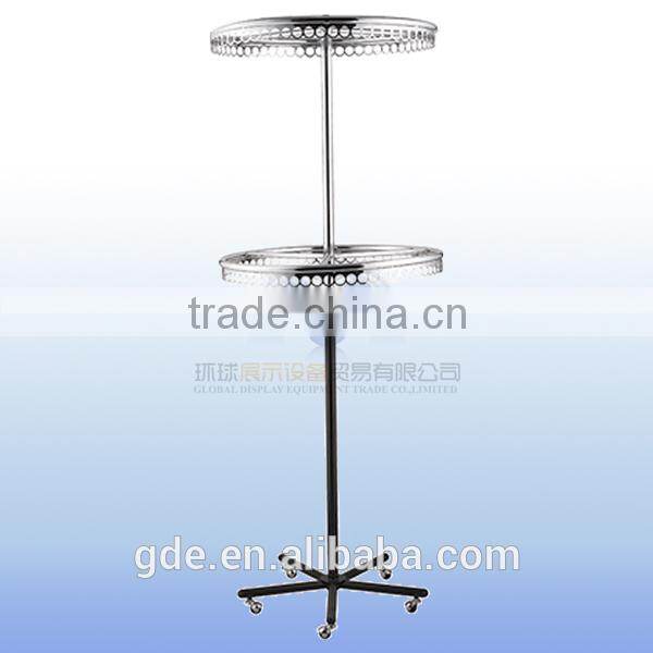 Metal chrome sock display rack with 2 layers