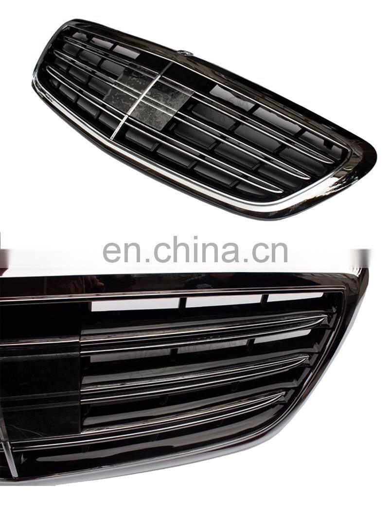 S65 style front grille mesh for Mercedes Benz S class W222 2014+ ABS grill chrome & black
