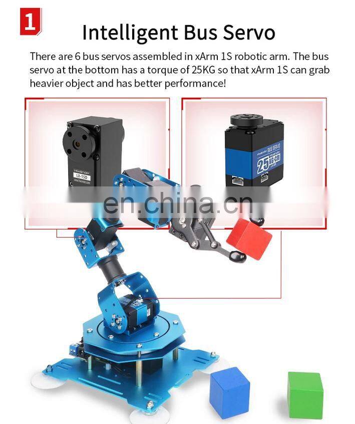 xArm 1S 5DOF Robot Arm Robotic Mechanical Arm with Bus Servos Torque 25KG For Programming (Assembled)