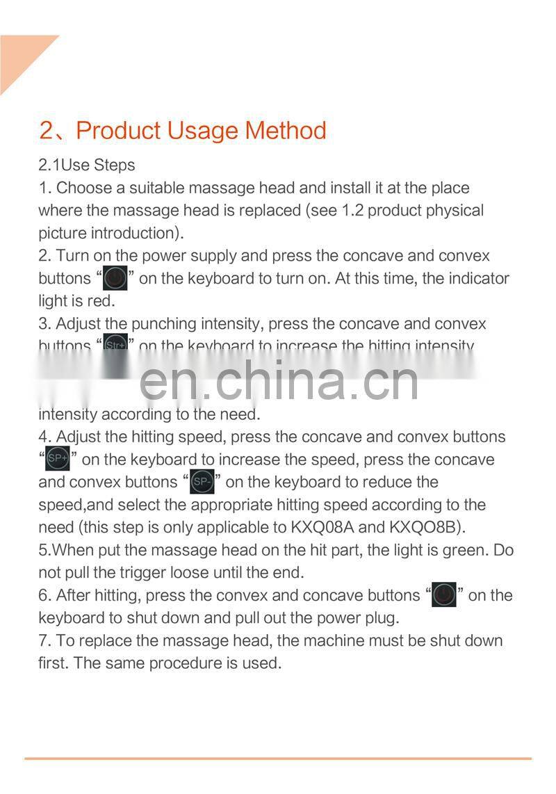 KXQ08C White Chiropractic Massager Electric Chiropractic Adjusting Tool with 4 Massage Heads