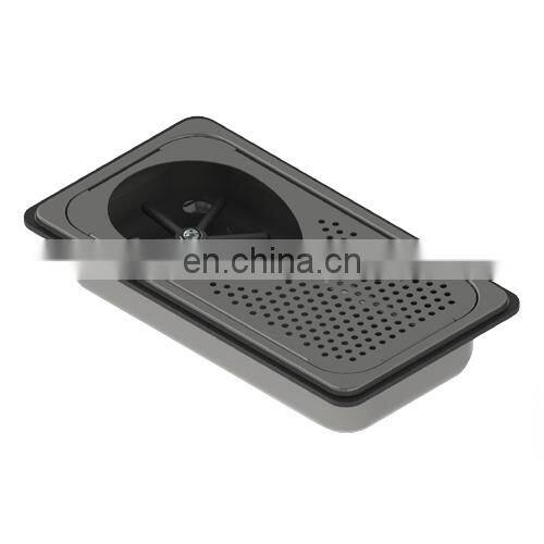 Recessed Milk Pitcher Rinser Drip Tray Stainless Steel Bar Accessories Brushed Stainless with Drain Board 4 Piece 2.55" 6.92"