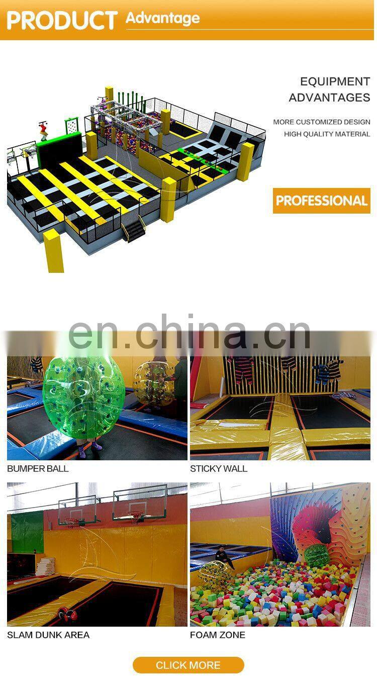Adult and kids large cheap extreme park children sky high bungee indoor trampoline park