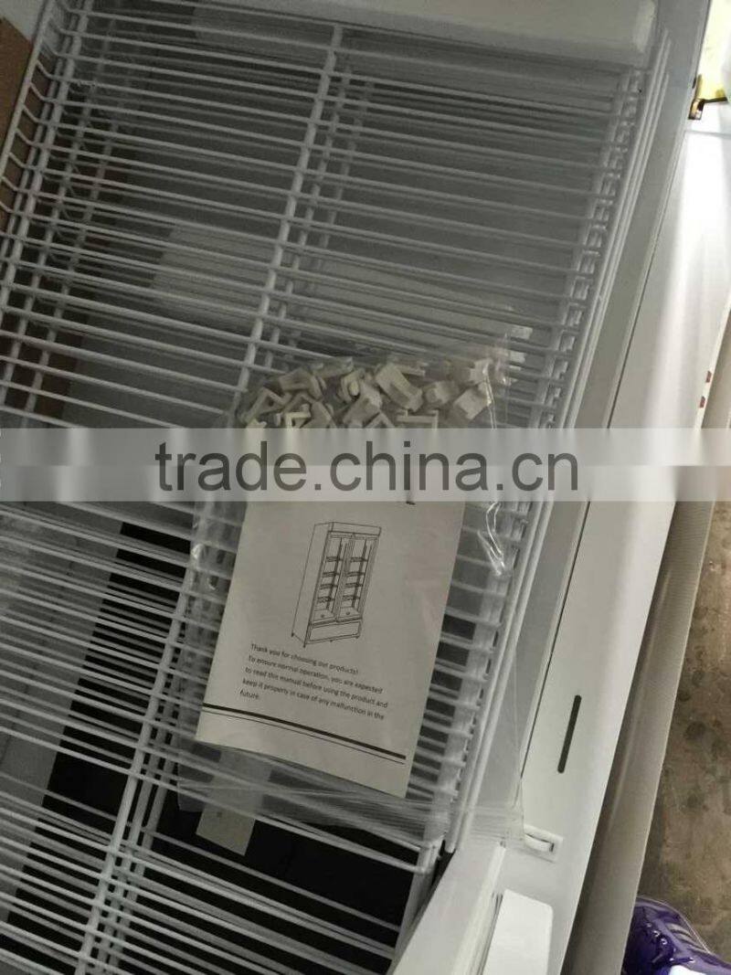 Two doors display showcase cooling cabinet for commercial use