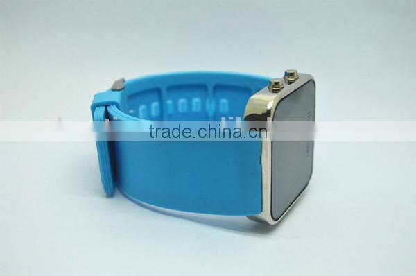 led jelly electronic watches mirror watches with silicone band, bright led lights,alloy watch case
