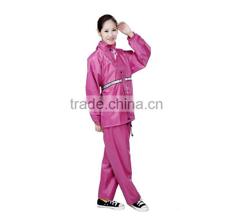 Motorcycle reflective yarn raincaot pvc rain suit