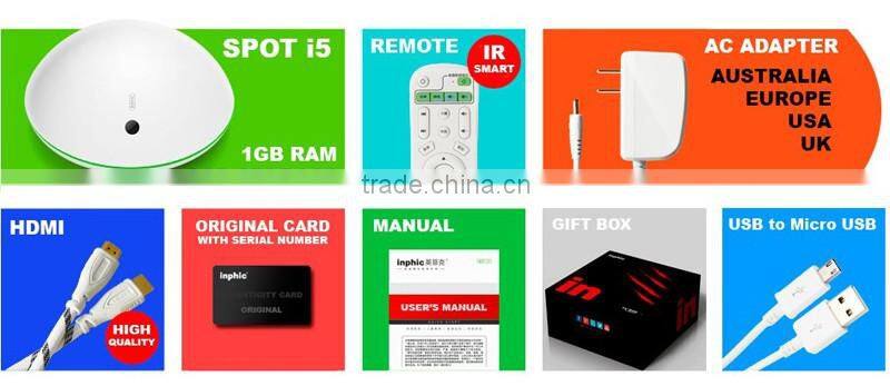 HD iptv box android 4.4 Amlogic S805 Inphic spot i5 balck white blue red colors for US UK AU EU plug best iptv ott box