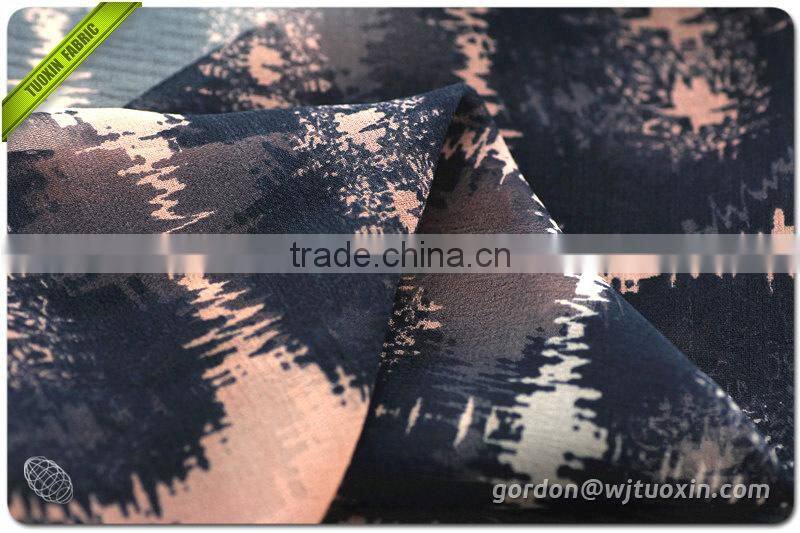 Pure Crepe Silk Chiffon Floral Printed Fabric for Long Dress