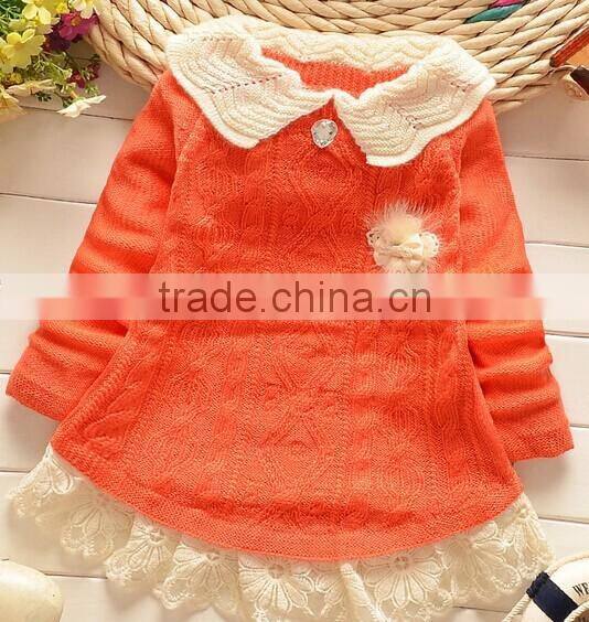 2014Korean Style Princess Lace Design Girls Sweater All Match Children Cardigan