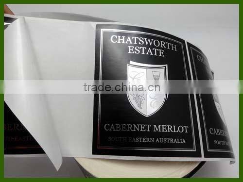 2015 New Guangzhou Custom Design Self-adhesive Cabernet Sticker Label