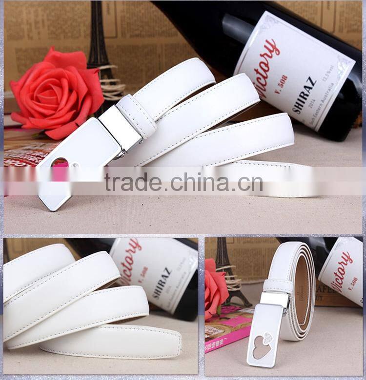 Fashion Women's Automatic Buckle Love Diamond Lady Leather Belt