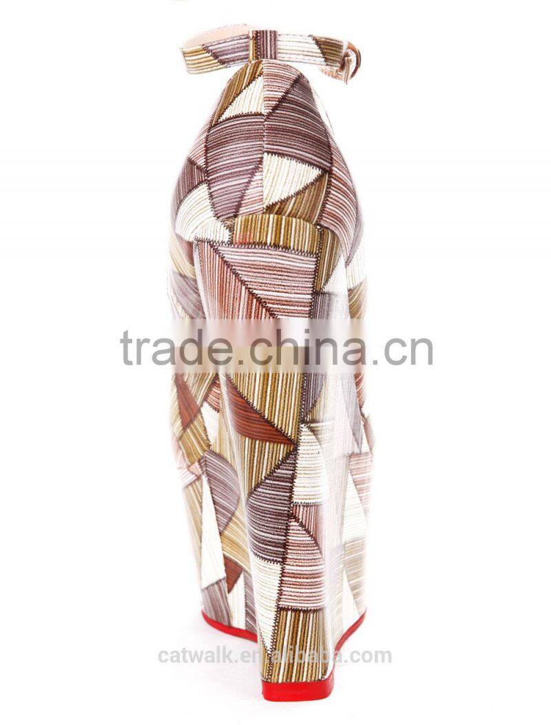 3 color New fashion half close shoes wedge pumps women high heel platform shoes pumps lady girl