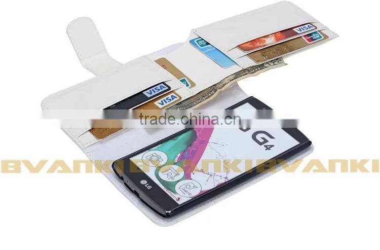 2015 Newest Hot Selling Wallet Cell Phone Case Pouch Leather Wallet Case For LG G4 Phone Case Custom