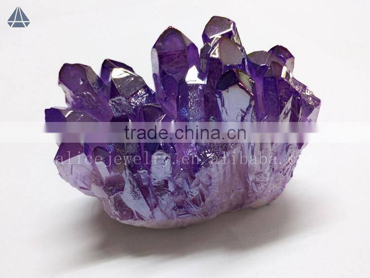 Wholesale Pink/purple/green/blue/champagne/yellow/ruby Aura Quartz Healing Stones and Crystals
