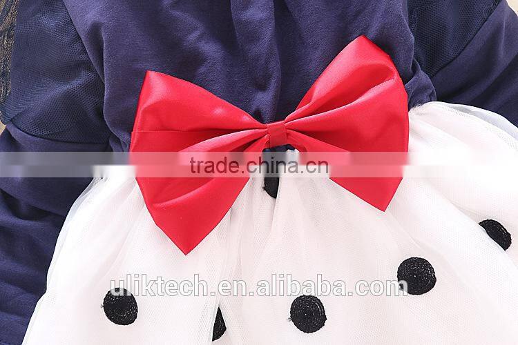 bow knot and dot dresses fall kids clothing