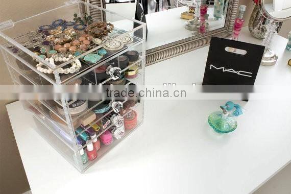 Customized Clear Diamond Premium Handles Acrylic Organizer Storage Furniture Drawers for Organization